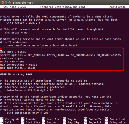 optimizar SAMBA  NAS o servidor casero en la Raspberry Pi 10