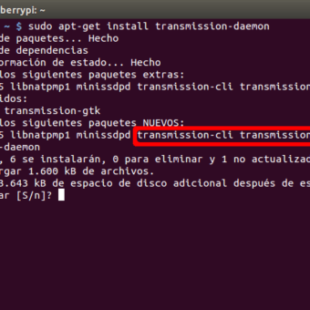 como instalar y configurar transmission-daemon en la Raspberry Pi