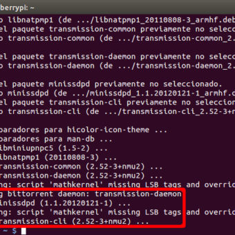 como instalar y configurar transmission-daemon en la Raspberry Pi