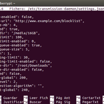 como instalar y configurar transmission-daemon en la Raspberry Pi