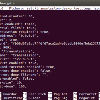 como instalar y configurar transmission-daemon en la Raspberry Pi