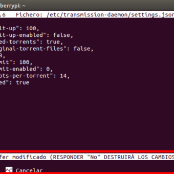 como instalar y configurar transmission-daemon en la Raspberry Pi