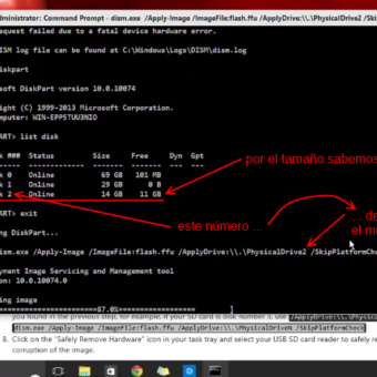 diskpart list disk exit