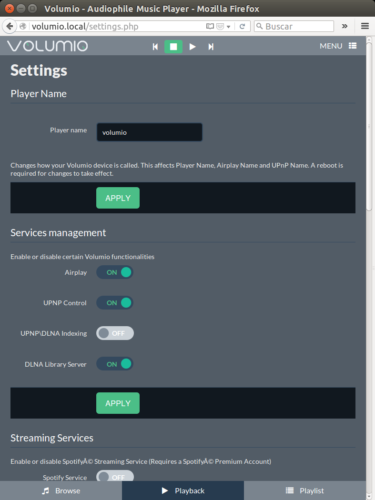 volumio airplay dlna