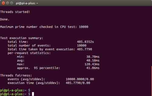 sysbench raspberry pi A+