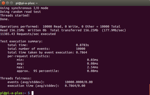 sysbench raspberry pi A+