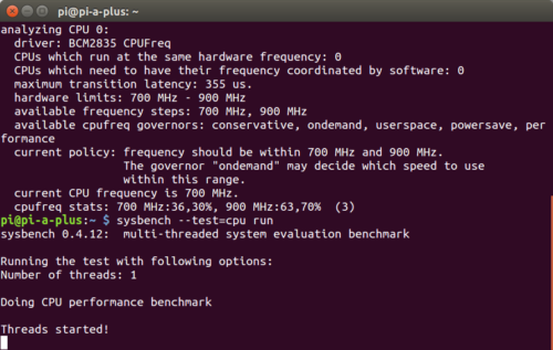 sysbench raspberry pi Zero