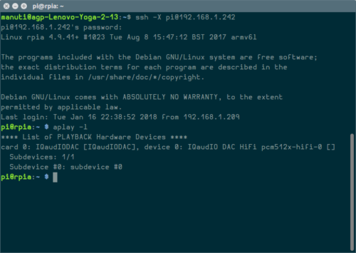 configurar X920 HIFI DAC+ PCM5122