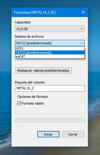 formato FAT raspberry pi 4 recovery