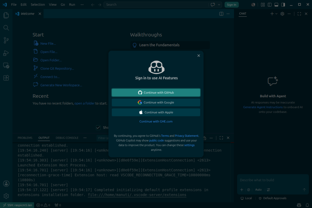 09_1_Login con cuenta GitHub para activar Copilot