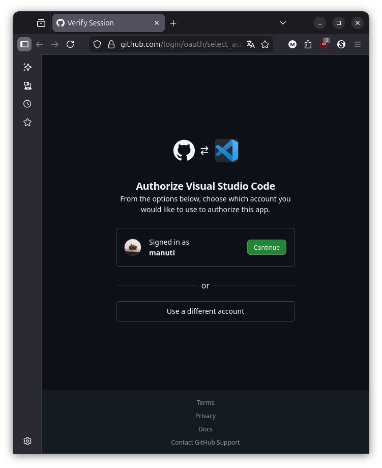 09_2_Login con cuenta GitHub para activar Copilot