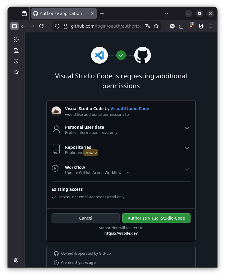 09_3_Login con cuenta GitHub para activar Copilot