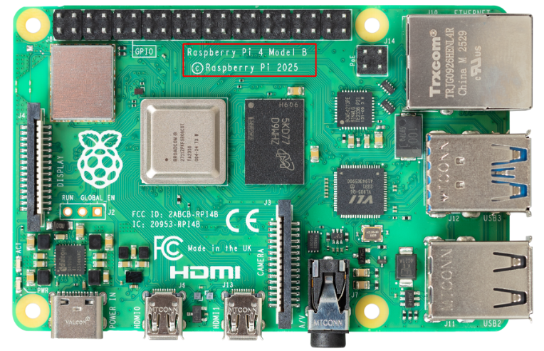 Raspberry Pi 4 Dual RAM variant front