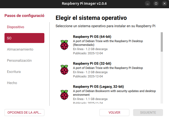 RASPBERRY PI IMAGER SISTEMAS OPERATIVOS PRIMERA OPCION