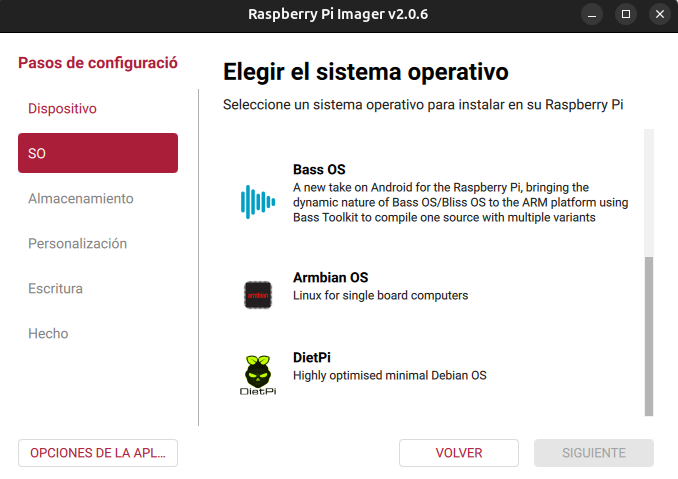 RASPBERRY PI IMAGER armbian diet pi