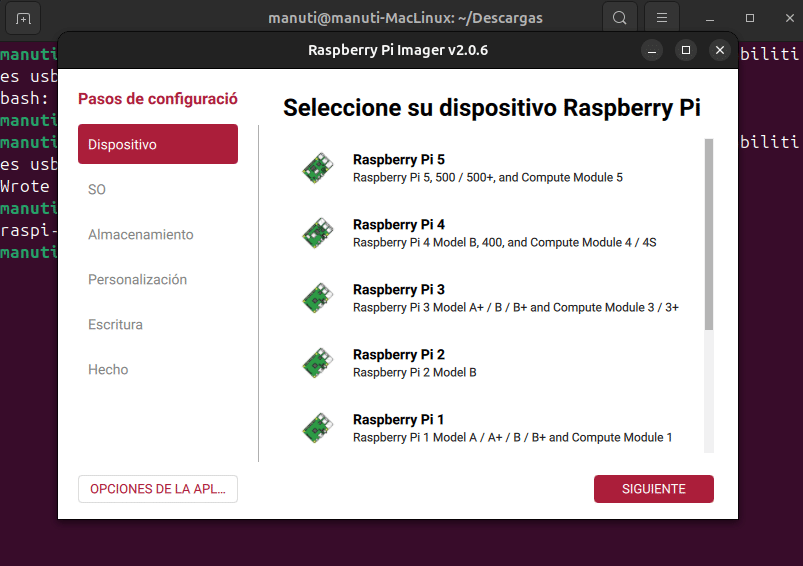 raspberry pi imager modo gadget paso 1