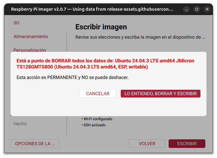 Aviso de borrado permanente