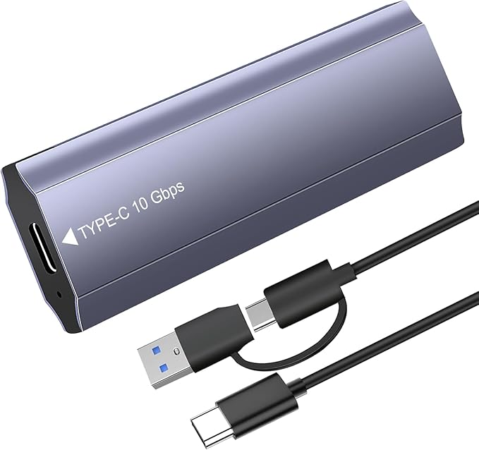 Carcasa SSD M2 NVMe/SATA,USB C 3.2 Gen 2 10Gbps Adaptador m2 a USB con UASP
