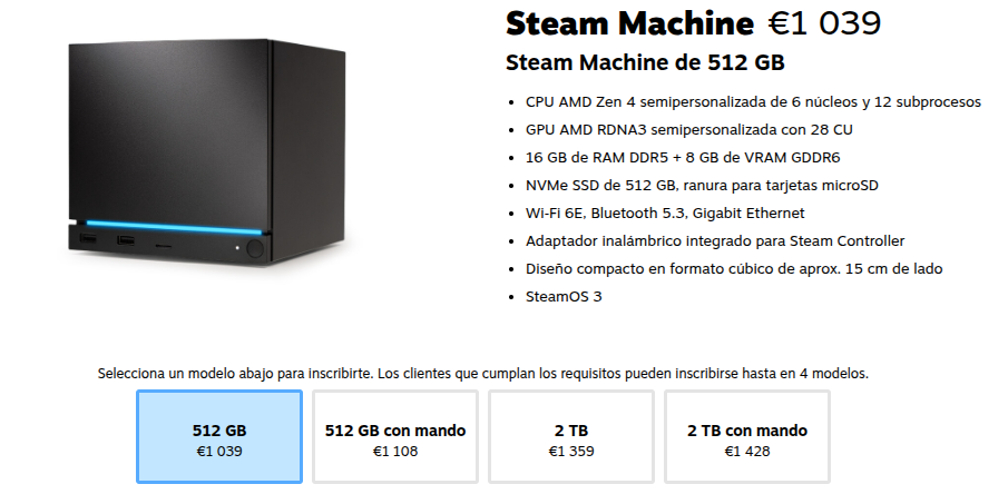 STEAM MACHINE precios