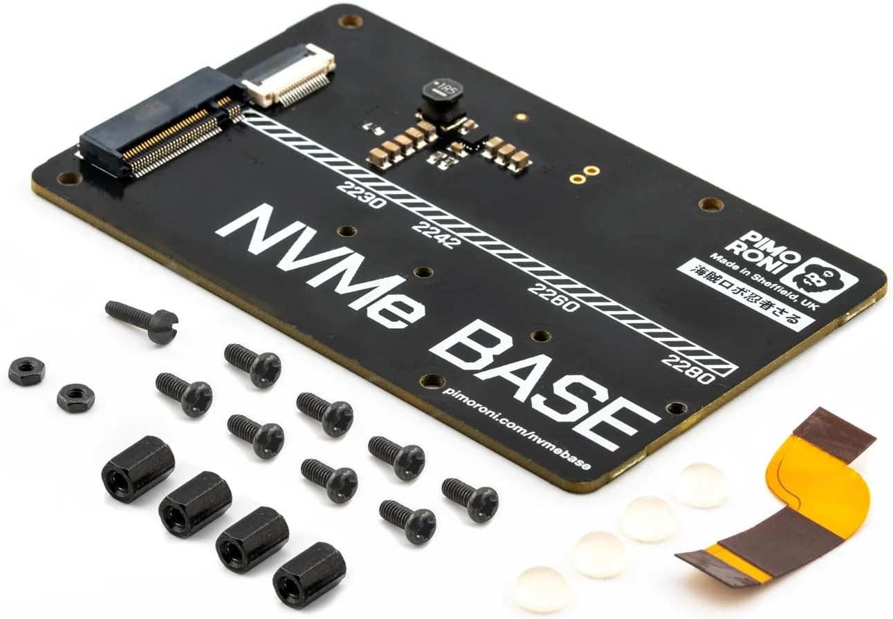 Pimoroni NVMe Base (M.2 2230, 2242, 2260 y 2280) SSD PCIe para Raspberry Pi 5